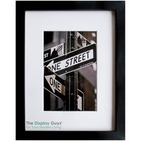 TheDisplayGuys Solid Pine Wood 11x14 Picture Frames w. Tempered Glass matted to 8x10 (Black) + Bonus Collage Mat Displays (2) 5x7 Photos