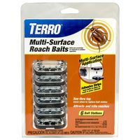 Terro T500 Multi Surface Roach Killer-6 Bait Stations, 1 Pack, Black