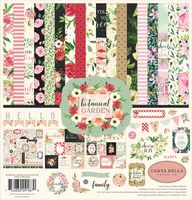 Carta Bella Paper Company CBBO98016 Botanical Garden Collection Kit Paper, Pink, Green, Black, red, Cream