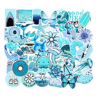Cute Ocean/Beach VSCO Vinyl Stickers (50PC) Pack for for Laptop, Hydro Flask, Water Bottles, Phone, Ipad, Luggage. Asthetic Decals for Teens, College Students. Extra Durable 100% Vinyl (Ocean)