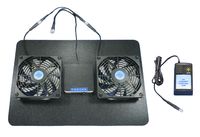 Receiver or Amplifier Megabase Cooling Fans with Adjustable Thermostat & Multispeed Control, for Home Theater