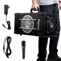 Frisby FS-4300BT 2.1 Ch Bluetooth Portable Karaoke Home Audio Speaker Heavy Duty Trolley System w/Wired Microphone, SD USB Reader - Excellent Sound Quality with Clear Loud Audio (Black)