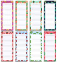 8 Magnetic Notepads - Large Notepads for Grocery List, Shopping List, To-Do List, Reminders, Recipes -Magnetic Back- Memo Notepad with Realistic Fruit Designs | 60 Sheets per Pad 9 x 3.5 inch (8 Pack)