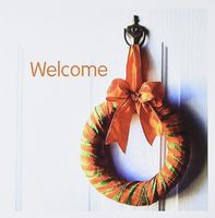 3dRose Print of Country Wreath on Door Says Welcome - Greeting Cards, 6 x 6", Set of 6 (gc_210600_1)