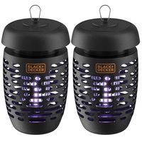 BLACK+DECKER Bug Zapper Electric Lantern with Insect Tray, Cleaning Brush, Light Bulb & Waterproof Design for Indoor & Outdoor Flies, Gnats & Mosquitoes Up to 625 Square Feet- 2 Pack