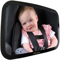 Baby Car Mirror for Rear Facing Baby Car Seat | Largest, Most Stable Mirror with Crystal Clear View | Popular Item for Newborn, Infant Baby Boy, Baby Girl, Baby Registry and Baby Shower Gifts