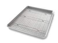 USA Pan 1606CR Half Sheet Baking Pan and Bakeable Nonstick Cooling Rack, Metal
