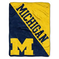 The Northwest Company Officially Licensed NCAA Michigan Wolverines Halftone Micro Raschel Throw Blanket, 46" x 60", Multi Color