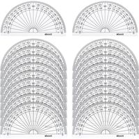 eBoot 20 Pack Plastic Protractor, 180 Degrees Protractor for Angle Measurement Student Math, 4 Inches, Clear