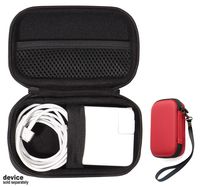 Handy Protective Case for MacBook Air Power Adapter, Also Good for USB C Hub, Type C Hub, USB Multi Ports Type c hub, Featured Compact case for Easy Storage and Protection, mesh Pocket (Red)