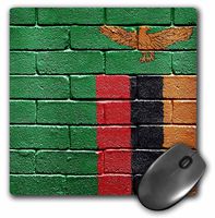 3dRose LLC 8 x 8 x 0.25 Inches Mouse Pad, National Flag of Zambia Painted on Brick Wall (mp_157016_1)