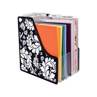 Storage Studios Projections Paper Holder with 10 Expandable Sections, 14.625 x 9 x 14.25 Inches, Black and White (CH92650)