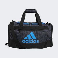 adidas Unisex Defender III Small Duffel Bag, Onix Pixel/ Black/ Bright Blue, Small