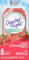 Crystal Light Sugar Free Wild Strawberry With Caffeine Powdered Drink Mix, 10 ct - 0.11 oz Packets