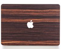 WOODWE Real Wood MacBook Skin for Mac Pro 15 inch Touch Bar Edition | Model: A1707/A1990; Late 2016 - Mid 2018 | Natural Ebony | TOP ONLY