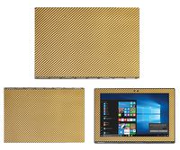 Decalrus - Protective Decal for Lenovo Yoga Book (10.1" Screen) Tablet Gold Carbon Fiber Skin Skins Decal for case Cover wrap CFyogabook10Gold