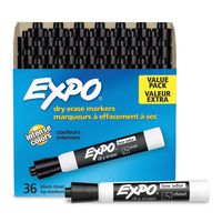 Expo 1920940 Low Odor Dry Erase Markers, Chisel Tip, Black, 36 Count (Pack of 1)