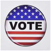 3dRose Greeting Cards, 6 x 6 Inches, Pack of 6, Patriotic Usa Vote Button (gc_173265_1)