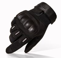TitanOPS Full Finger Hard Knuckle Motorcycle Military Tactical Combat Training Army Shooting Outdoor Gloves (Black, M)