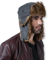 Trapper Hat - Winter Trooper Aviator Earflap Eskimo Hat - Fits Men & Women Slate Gray