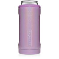 BrüMate Hopsulator Slim Double-walled Stainless Steel Insulated Can Cooler for 12 Oz Slim Cans (Glitter Violet)