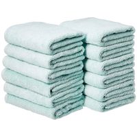 AmazonBasics Cotton Hand Towels, Set of 12, Ice Blue