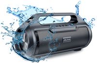 Dolphin Bluetooth Speaker Portable Loud & Water Resistant | High Power 30W Speakers, Crisp Sound, Deep Bass | Bluetooth 5.0, FM Radio, USB/SD MP3, Aux Input ● 3000mAh Battery 10h Play ● Sleek Black