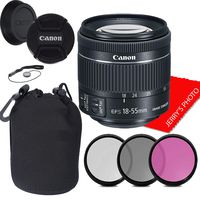 Canon EF-S 18-55mm f/4-5.6 is STM Lens (White Box) , Filters, Case, Cap Keeper & More