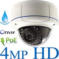 USG Business Grade 4MP Ultra HD IP Dome Security Camera : 2.8-12mm Vari-Focal Lens : Power Over Ethernet : ONVIF : Vandal + Weatherproof Rated : 30x IR LEDs : Phone App