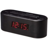 AmazonBasics FM Dual Alarm Clock Radio with USB Charging Port, Bluetooth and Battery Backup
