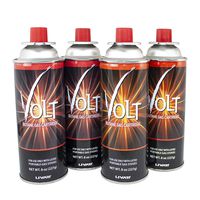 Vulcanus Gas-2 Butane Gas Cartridge Fuel Canister for Camping Stoves (4-Pack)