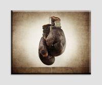 Vintage Boxing Gloves on Vintage Background Stretched Canvas Wall Art, Sports Decor, Boxing Nursery decor, Man Cave art, Vintage Sports Nursery Art, Boxing artwork, Kids Room Wall Art.