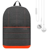 Compact Backpack (Coral Orange) for HP with Stereo Earphone with Mic