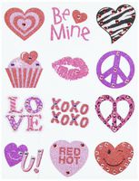 Amscan Valentine's Day Assorted Glitter Body Jewelry Pack, 6 Ct. | Party Favor