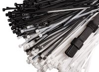 Stepton 300-Pack Cable Zip Ties 8-Inch with 0.14-Inch/3.6mm Width Black and White Nylon Comes with 10 Fastening Wires