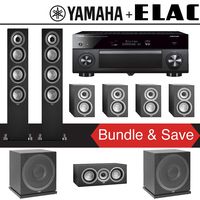 Elac Uni-Fi UF5 7.2-Ch Home Theater Speaker System with Yamaha AVENTAGE RX-A2080 9.2-Channel 4K Network A/V Receiver