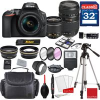 Nikon D5600 DX-Format Digital SLR w/AF-P DX NIKKOR 18-55mm f/3.5-5.6G VR Lens & Tamron 70-300mm f/4-5.6 Di LD Macro Autofocus Lens + Professional Accessory Bundle