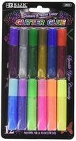 BAZIC 6 mL Assorted Color Mini Glitter Glue (12/Pack)