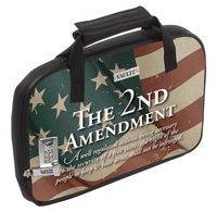Vaultz Locking Soft-Sided Handgun Case, 13.75 x 9.75 x 3.75", 2nd Amendment Flag (VZ03564)