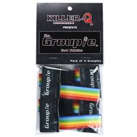 Killer-Q Guitar Cable Organizer System - The Groupie Cord Keeper Tie Solution For Instruments, Audio Equipment - Rainbow Stripe, 4 Pack