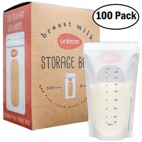 Unimom 100 Breastmilk Storage Bags - 8oz - Zip-Top Leak Proof Closure - Self Standing, BPA Free, Pre Sterilized - Graduated Measurement Markings - Easy Tear for Pouring