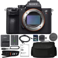 Sony Alpha a7R III Mirrorless Digital Camera (Body Only) with NP-FZ100 Battery, 64gb SDXC 1200x Card, Card Reader, Carrying case, Charger Bundle Kit - International Version