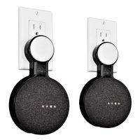 Mount Genie Affordable Essentials Google Home Mini (1st Gen) Outlet Wall Mount Hanger Stand | A Low-Cost Space-Saving Solution (Black, 2-Pack)