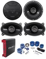 2 Hifonics ZS653 6.5" 600W Car Speakers+2 4x6 Speakers+4-Ch Amplifier+Amp Kit