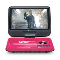 Impecca 9" Portable DVD Player Includes Flip and Swivel Screen, Built in USB and SD/SDHC Memory Card Slots, Remote Control, 3.5 mm Headphone Jack, AC Adapter| Car Power Adapter Pink