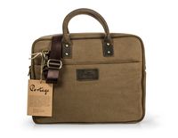 The Northwoods Laptop Briefcase Bag // Vintage Rugged Design // Leather and Canvas paired with soft plaid interior lining. NEW! Fall of 2017! Fits MacBook 13 15 Chromebook, Surface, Ipad, Tablets