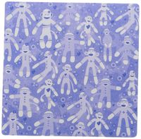 3dRose LLC 8 x 8 x 0.25 Inches Mouse Pad, Sweet Purple/White Monkeys (mp_38948_1)