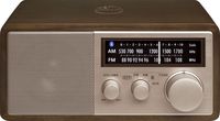 Sangean WR-16SE 45th Anniversary Special Edition AM/FM/Bluetooth/Aux-in/USB Phone Charging Dark Walnut Wooden Cabinet Radio with Rose Gold Face Plate