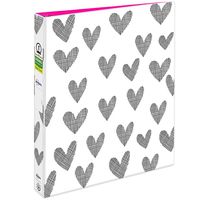 Avery + Amy Tangerine Designer Collection Binder, 1" Round Rings, 175-Sheet Capacity, Hatchmark Hearts (28320)