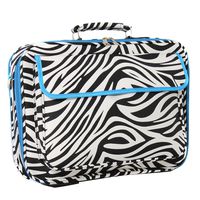 World Traveler 17 Inch Laptop Computer Case, Blue Trim Zebra, One Size